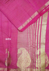 Raaga - Lightweight Semi tussar saree wtih Mango border - Rani pink